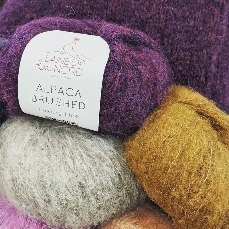 Лаинес ду Нор импортированная альпака смеси длинный плюш ALPACA BRUSHED тканый шарф свитер