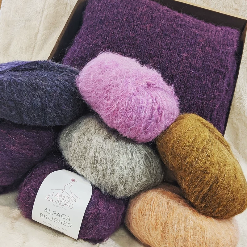 Лаинес ду Нор импортированная альпака смеси длинный плюш ALPACA BRUSHED тканый шарф свитер