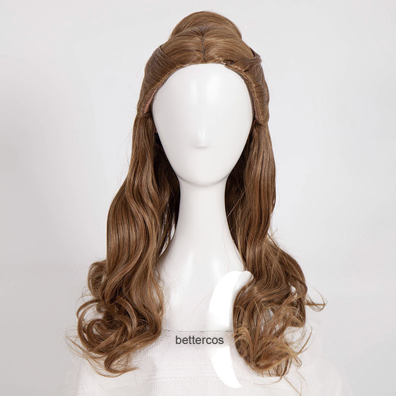 Beauty and the Beast Belle Princess Cosplay Wig Real Movie Mixed Brown Long Curly Hair Cosplay Wig Beauty and the Beast Belle Princess Cosplay Wig Real Movie Mixed Brown Long Curly Hair Cosplay Wig