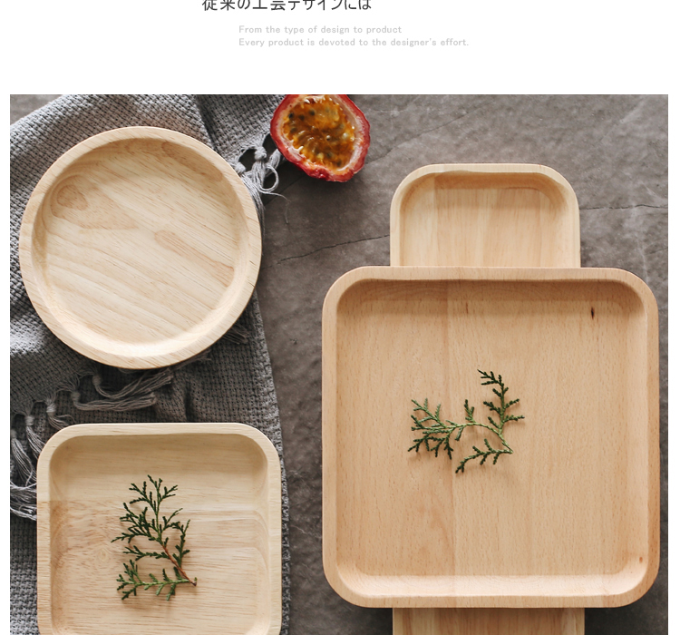 Maple Bridge Nhật Bản phong cách gỗ teacup tấm gỗ khay trà hình chữ nhật khay ăn sáng tấm Alder trái cây bánh mì nhỏ tấm khay tra go