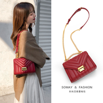 Somay small fragrance bag 2021 new fashion summer red chain bag summer shoulder messenger bag womens bag small bag