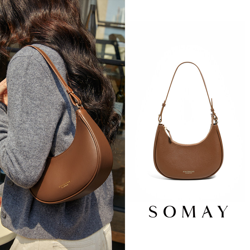 百搭腋下包包女2025新款夏季女士月牙单肩斜挎包小众设计半月女包