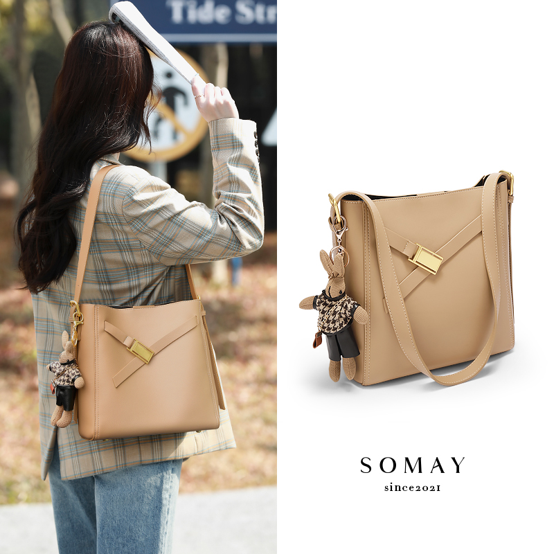SOMAY PACKAGE BAG 2023 NEW BUCKET BAG SUMMER 100 LAP LARGE BAG SINGLE SHOULDER SLOPED SATCHEL FASHION LARGE CAPACITY WOMEN'S BAG-TAOBAO