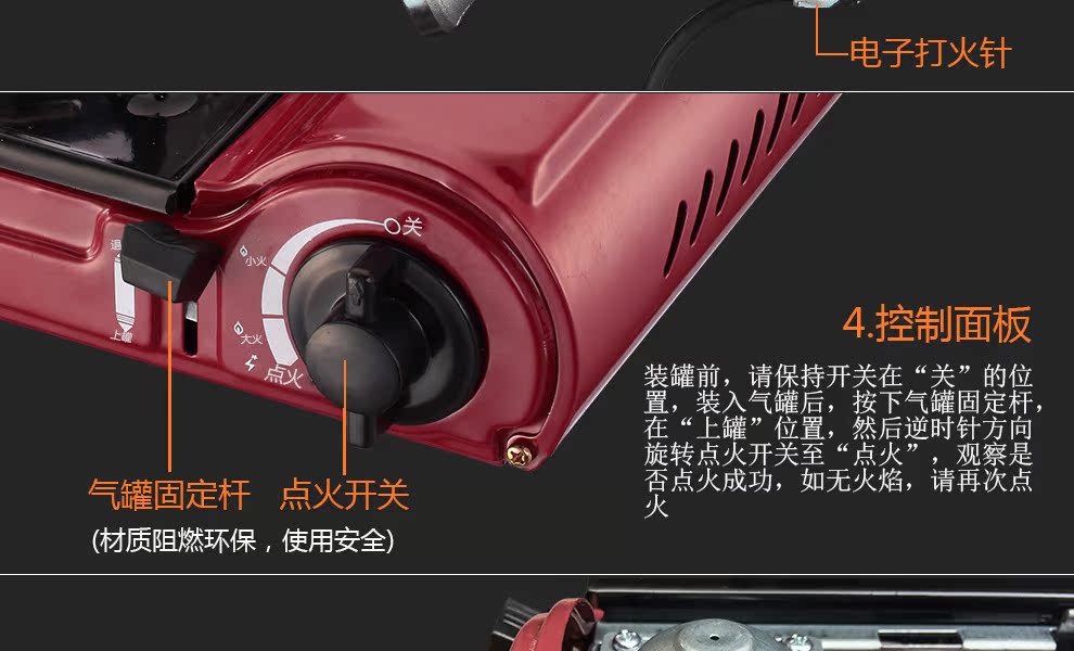 Lò cassette tươi cầm tay ngoài trời bếp lò dã ngoại - Bếp lò / bộ đồ ăn / đồ nướng dã ngoại quạt khò bếp than