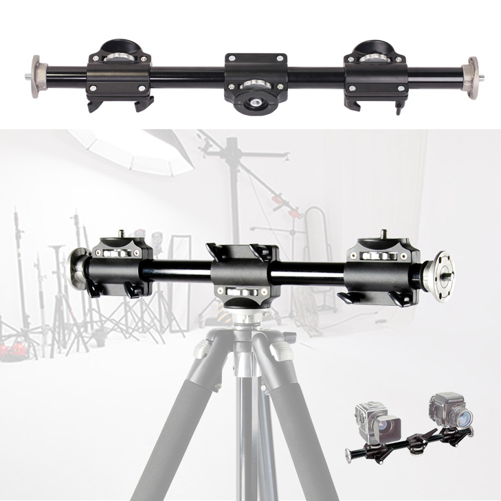 131DDB dual-rack cross-arm extended horizontal frame tripod head four-head crossarm frame 60CM tripod crossbar micro-distance frame