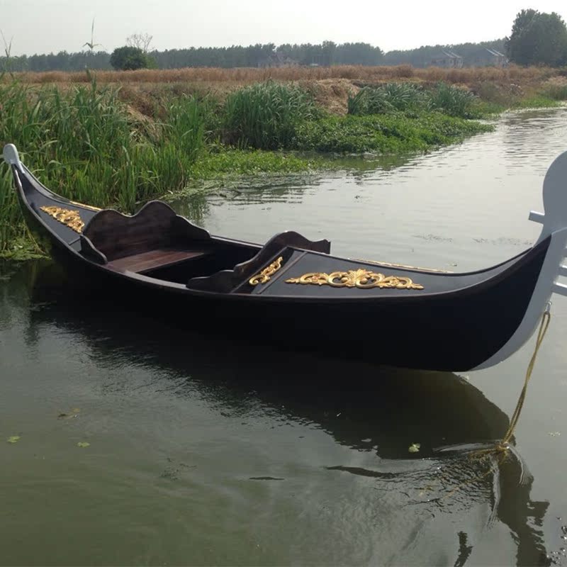 Venice Wedding Photography Props Gondola Wooden Boat Couple Scenic Sightseeing 2-headed European-style Hand-rowing Landscape Boat
