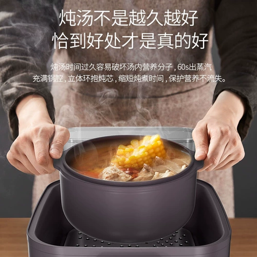 Мидиа -паровочный тушеной горшок с тушеной горшок с электрической плитой Полностью автоматический домашний керамический суп -кара