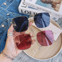 d home sunglasses female same Square big frame polarized sunglasses female Net red ins super light thin Joker glasses male