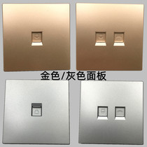 Champagne Golden Panel Single Port Double opening 86 Type of wall Electric plug network Line Phone Broadband panel Module wall plug