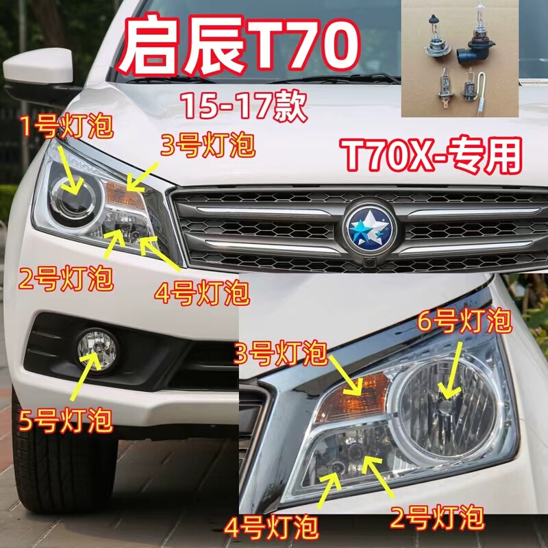 Suitable for 15-17 Models of Venucia T70/T70X Low Beam, High Beam, Front Headlight Bulbs, Width Indicator Lights, Turn Signal Bulbs, and Fog Light Bulbs Suitable for 15-17 Models of Venucia T70/T70X Low Beam, High Beam, Front Headlight Bulbs, Width Indicator Lights, Turn Signal Bulbs, and Fog Light Bulbs