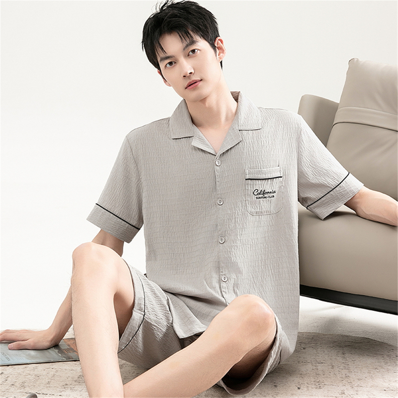 Men's Clothing 2026 Summer Shirts for Men in Their Thirties, Pure Cotton Pajamas, Men's Hot Weather Home Wear, Thin