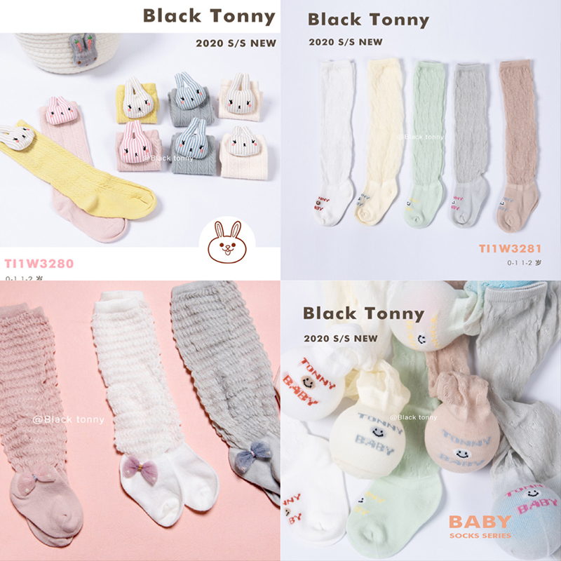 Small Black Trust Spring Summer New Baby Girl Baby Girl Mosquito-Proof Socks Cute And Thin Little Black Nursery Socks