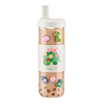 Jianxi glass water cup girls good-looking high-temperature-resistant breakfast cup easy-to-use straw cup large-capacity coffee cup
