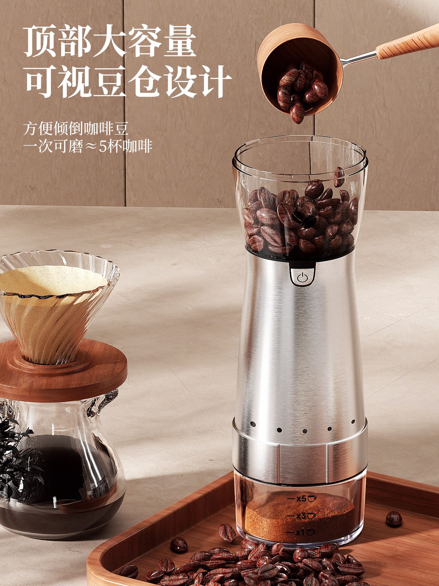 Jieanxi Electric Bean Grinder Portable Coffee Bean Grinder Home-Use Small All-In-One Coffee Machine Automatic Bean Grinder