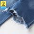 cô gái mặc Annai dành cho trẻ em denim bảy điểm mô hình quần mùa hè vừa trẻ em quần jean bên lông AG926603. 