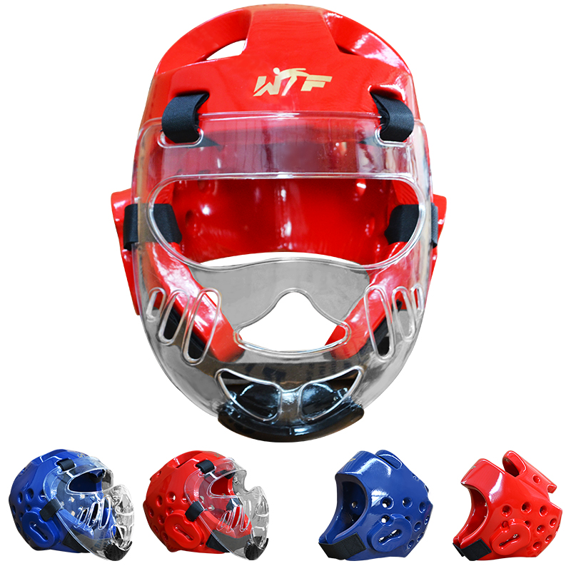 Taekwondo protective face transparent protective face mask karate protective face protective head safety helmet mask sturdy and detachable