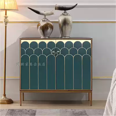 New Chinese shoe cabinet Solid wood modern light luxury entrance door foyer cabinet entrance cabinet two-door cabinet four-door storage cabinet living room compartment