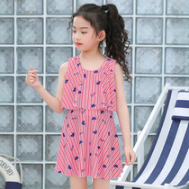 Childrens swimsuit girl one-piece dress Korean cute princess middle-aged child baby hot spring swimsuit