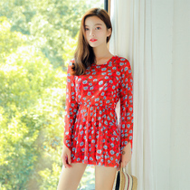 Swimsuit female three-piece fairy fan split Conservative belly thin sexy Korean ins student hot spring swimsuit