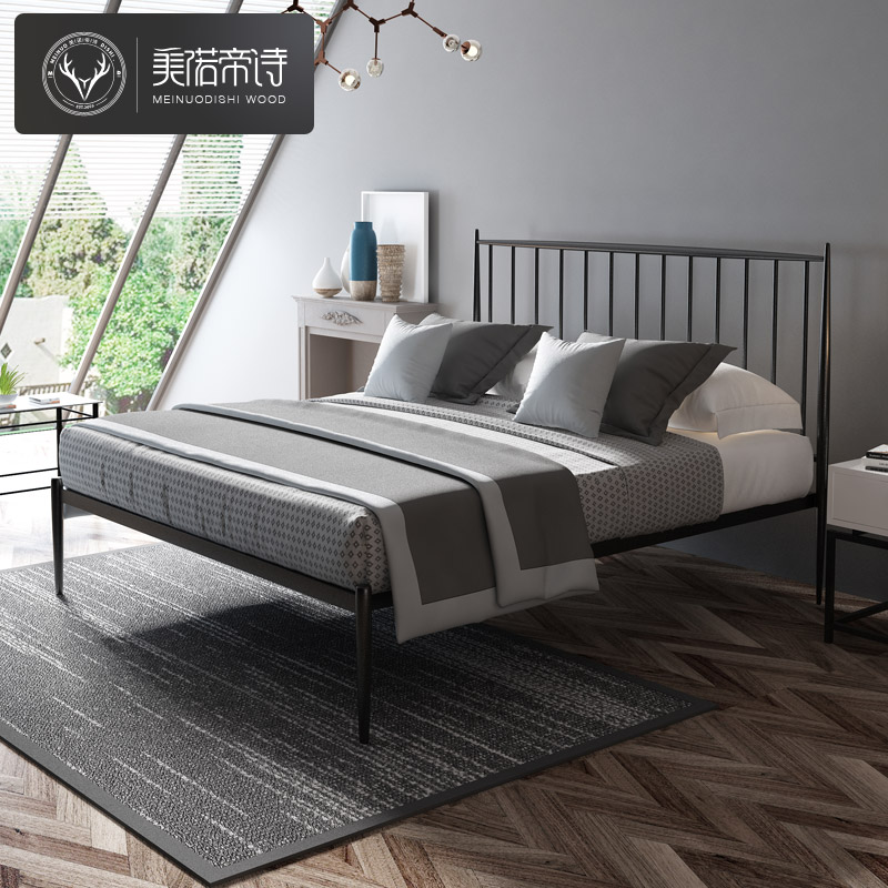 Mino Emo Poetry Princess Bed Iron Art Bed Double Iron Bed Frame High-end Nordic Iron Frame Bed Brief Modern Stainless Steel Bed