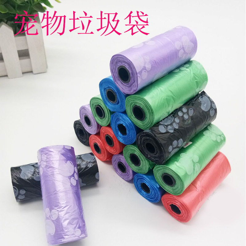 Pet picking up bags large color printing dog garbage bag thickening disposable feces cleaning bag picker