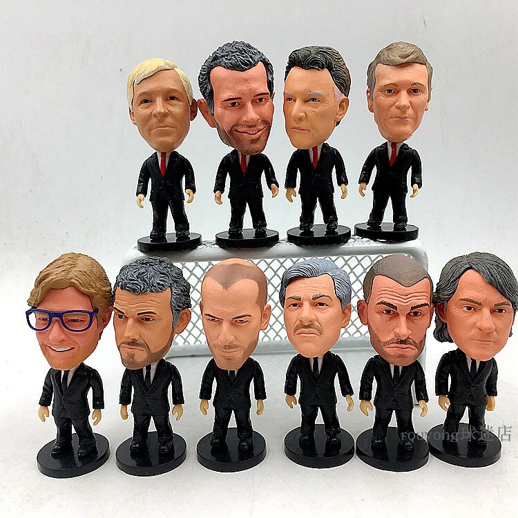 Klopp, Wenger, Ferguson, Solskjaer, Inzaghi, Zidane Football Coach Figurines Dolls