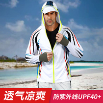 Fishing clothing mens fishing clothing Summer outdoor sunscreen clothing Anti-mosquito breathable anti-UV fishing sunscreen clothing men