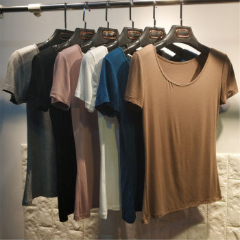 ເສື້ອຍືດແຂນສັ້ນ modal slim half sleeve bottoming shirt