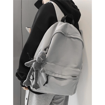 Schoolbags for men, junior high school students, high school students, college students, large-capacity boys' backpacks, men's gray canvas backpacks, women's shoulder bags