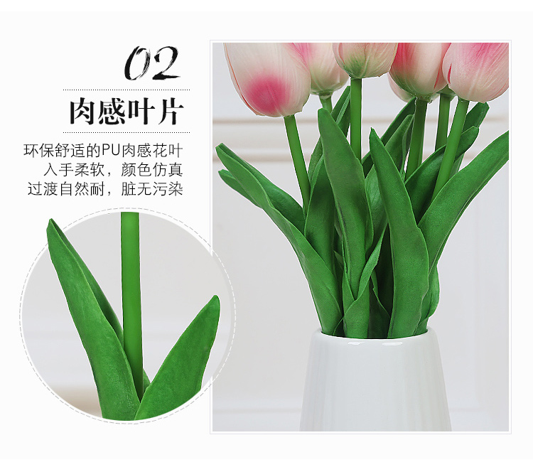 Mô phỏng hoa tulip hoa khô trong nhà cắm hoa giả hoa phòng khách trang trí bàn trang trí nhựa bó hoa vải - Hoa nhân tạo / Cây / Trái cây cây hoa giả trang trí trong nhà