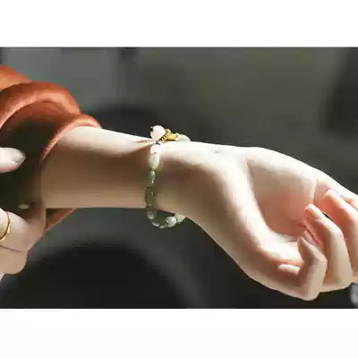 Past life natural collectible jade woven bracelet Strawberry crystal peach blossom lucky bracelet temperament wild text jewelry