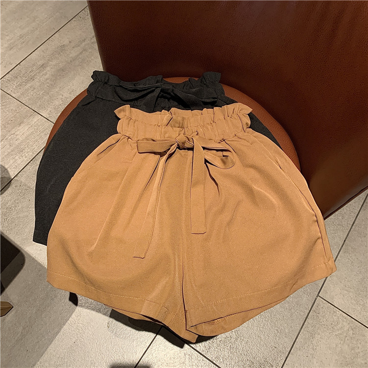 Real price autumn winter retro bow shorts