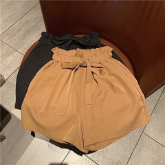 Real price autumn winter retro bow shorts