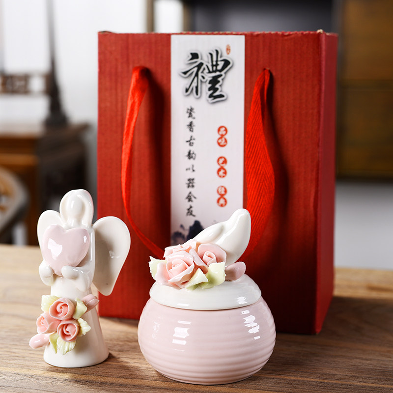 Net celebrity jewelry storage box wedding gold utensils to clean up earrings ear pin bracelet small exquisite ceramic storage metal jewelry