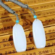 Bamboo leaf fluttering and field White Jade bamboo pendant elegant and delicate oil wear fresh and elegant style for men and women