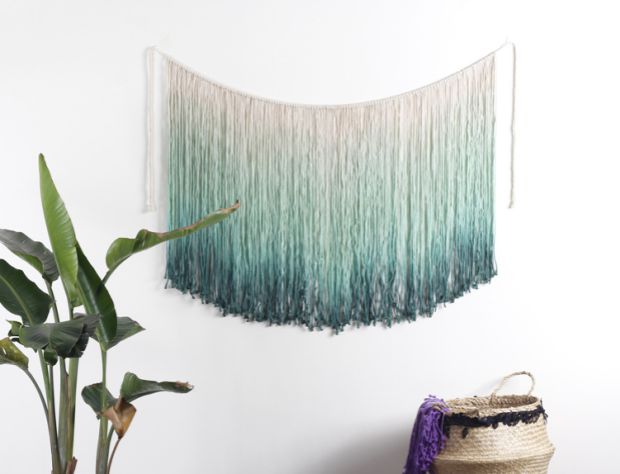 ROSI 楉 gradient Tấm thảm dệt bằng tay được nhuộm màu đậm thảm treo tường cute