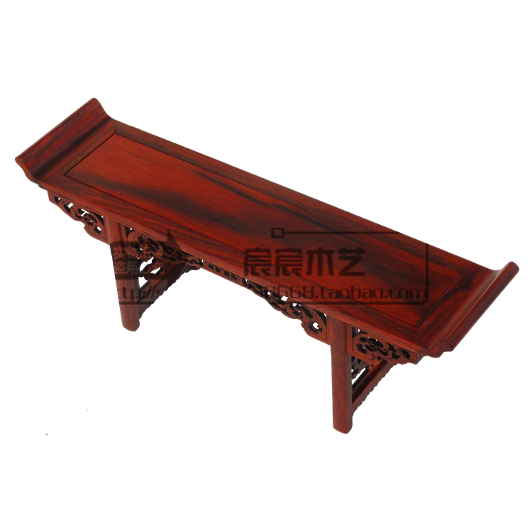 Solid wood ornament base red acid branch case * mahogany Chinese antique miniature furniture * wood carving ornament rectangle
