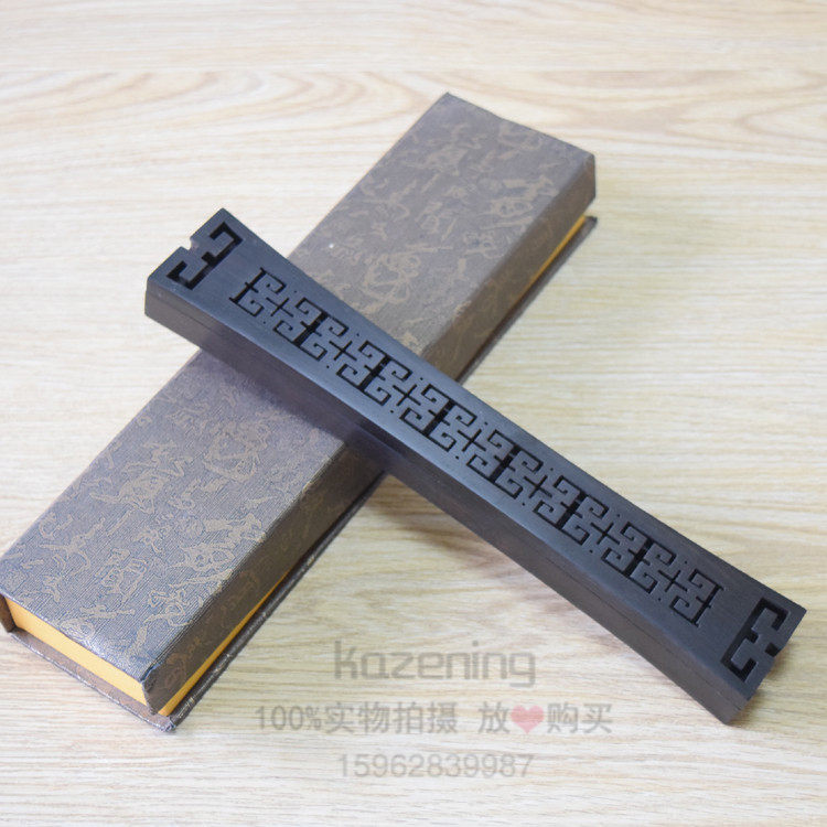Mahogany handicrafts Purple sandalwood pane corset back pattern lying incense box Line incense burner lying incense burner solid wood incense burner