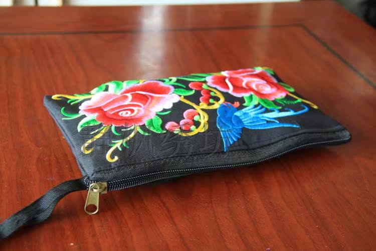 Vintage phong cách dân tộc ví tiền xu ví điện thoại di động túi cổ tay túi ly hợp túi giải trí ví louis vuitton