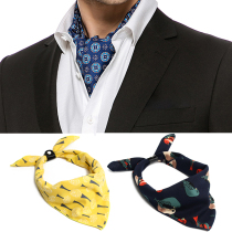 Korean version of multifunctional versatile simple cotton scarf men and women winter small square scarf scarf English style men tide big ins