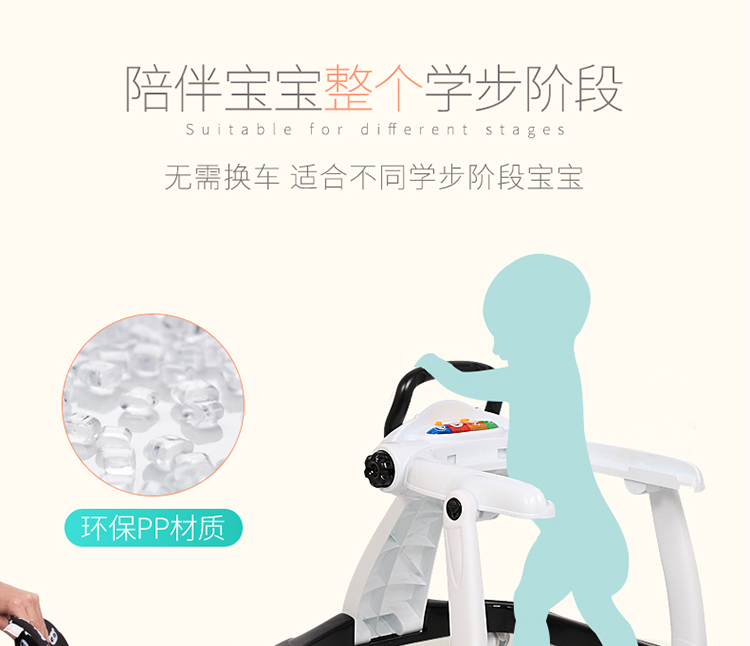 Walker đa chức năng chống rollover 6 7-18 tháng bé nam bé đẩy tay có thể ngồi cô gái con bé xe xe bé tập đi
