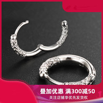 Sterling silver trendy men earrings single male fashion personality male domineering hip-hop net red stud earrings men cold wind ear ring