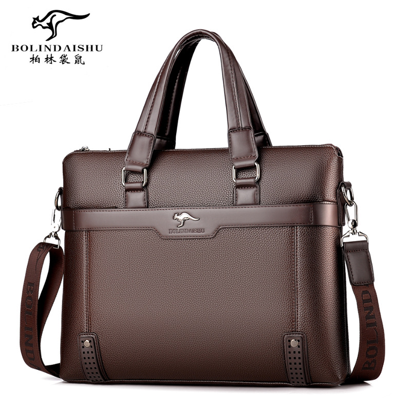 Berlin Kangaroo Men's Bag Laptop Bag Casual Men's Shoulder Messenger Bag Horizontal Business Briefcase Leather Bag Men - Taobao