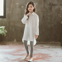Girls Top 2019 Spring New Tong Childrens Shirt Girls Loose Casual Lapel Long Sleeve base shirt