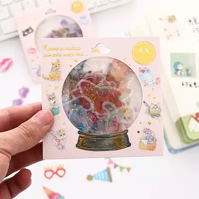 Cute cartoon drift bottle sticker pack Literary small fresh hand account sticker material diary album decoration sticker