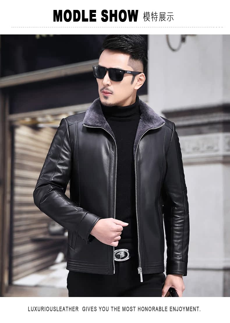 Winter Hained cừu xén lông một chiếc áo khoác da nam bằng da áo khoác uniqlo nam