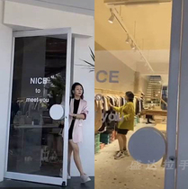 Womens Clothing Storefront Round Door Handle Custom Letter LOGO Glass Door Handle Wooden Door Handle Push-and-pull Shifting Door Armrest