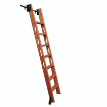 Set Bookcase Pulley Solid Wood Stairway Slide Wood Ladder Indoor mobile bookcase Ladder Straight Ladder Manufacturer Direct Sales