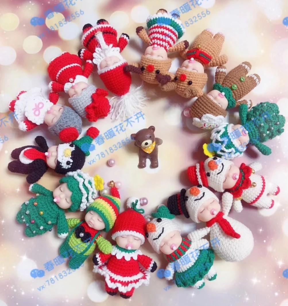 Creative Doll Weave Sentiment Christmas Series Closed Eye Sleep Cute CROCHET GRAPH SOLUTIONS ELECTRONIC TUTORIAL 14 NON-FINISHED PRODUCTS