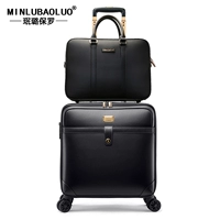 Универсальный чемодан подходит для мужчин и женщин, багажная сумка, из натуральной кожи, 24 дюймов